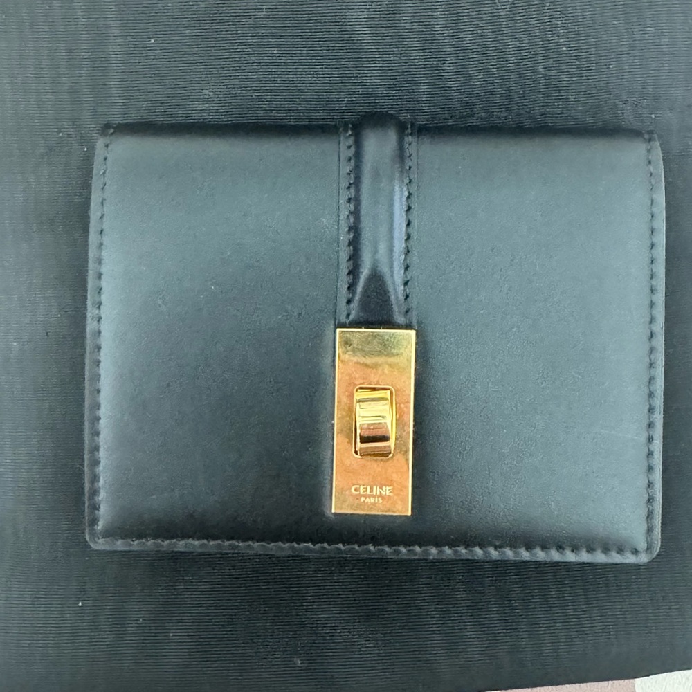 Celine Black Wallet with Gold Hardware